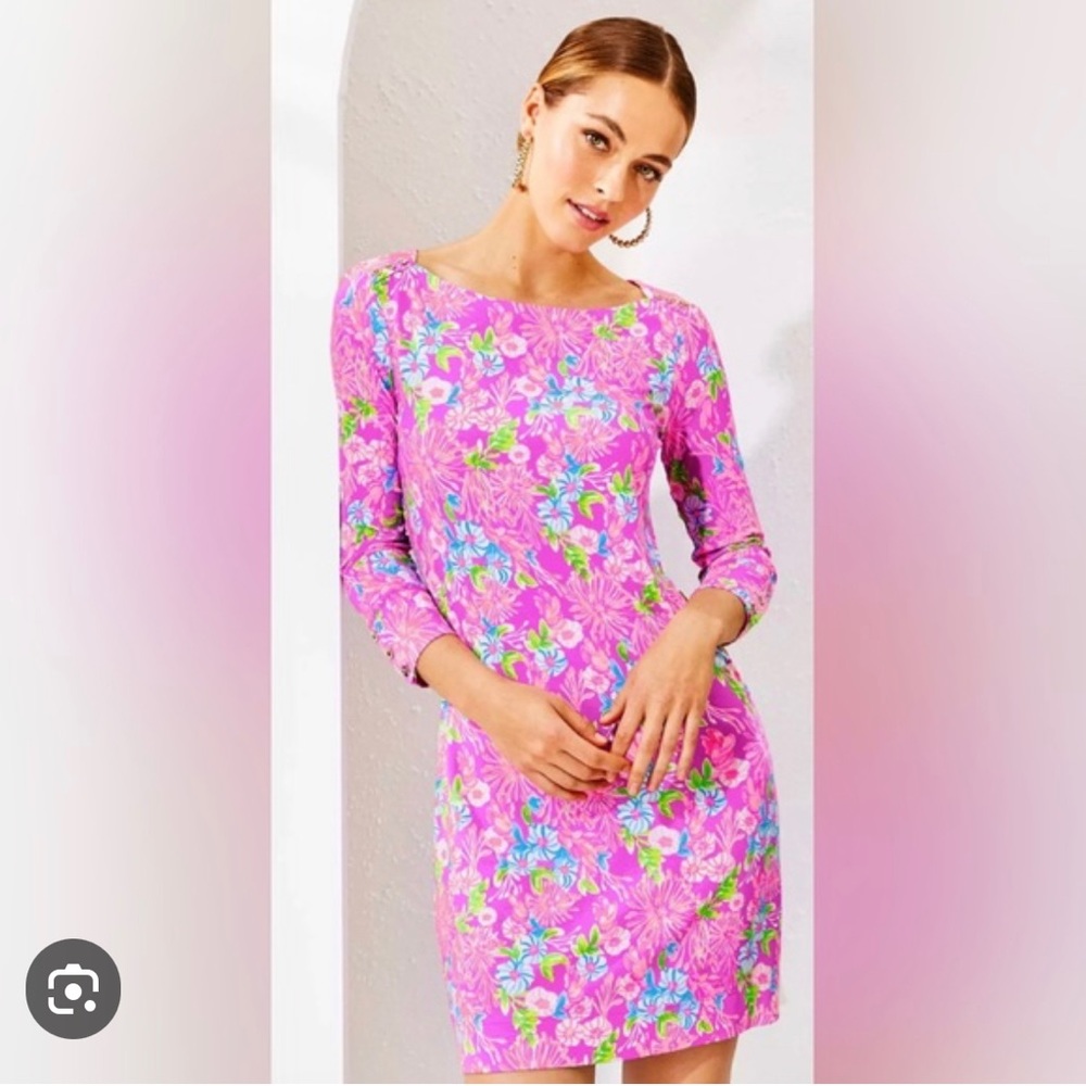 Lilly Pulitzer UPF50+ Sophie Dress in Amethyst Moms The Word, Size Medium.